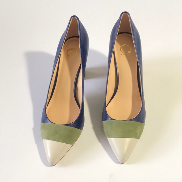 C Wonder Jillian Leather and Suede Pumps with Toe Detail - Picture 4 of 8